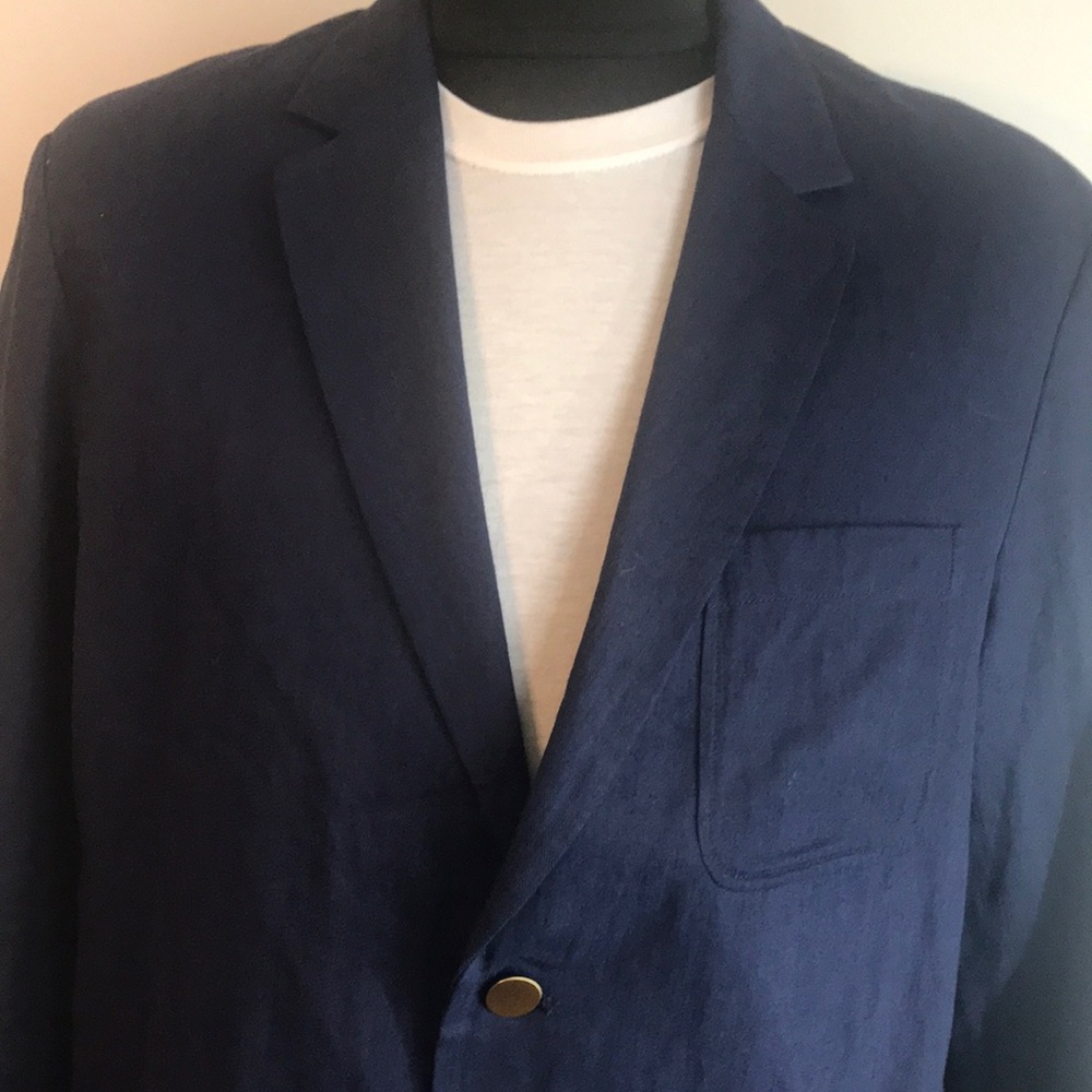 Vince Blue Sport Coat with Notched Lapel and Textured Fabric. MensXL - Picture 2 of 8